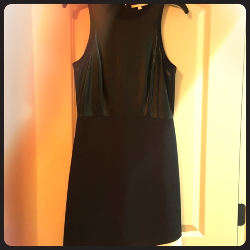 Gianni Binni black faux leather dress